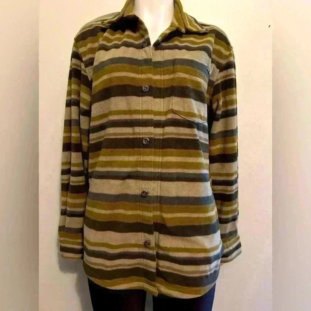 Jacket, shacket, Eddie Bauer men’s Fall sz Small fleece button up shacket